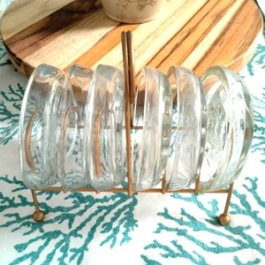 Crystal Coasters Vintage Floral Set Kitchen Dining